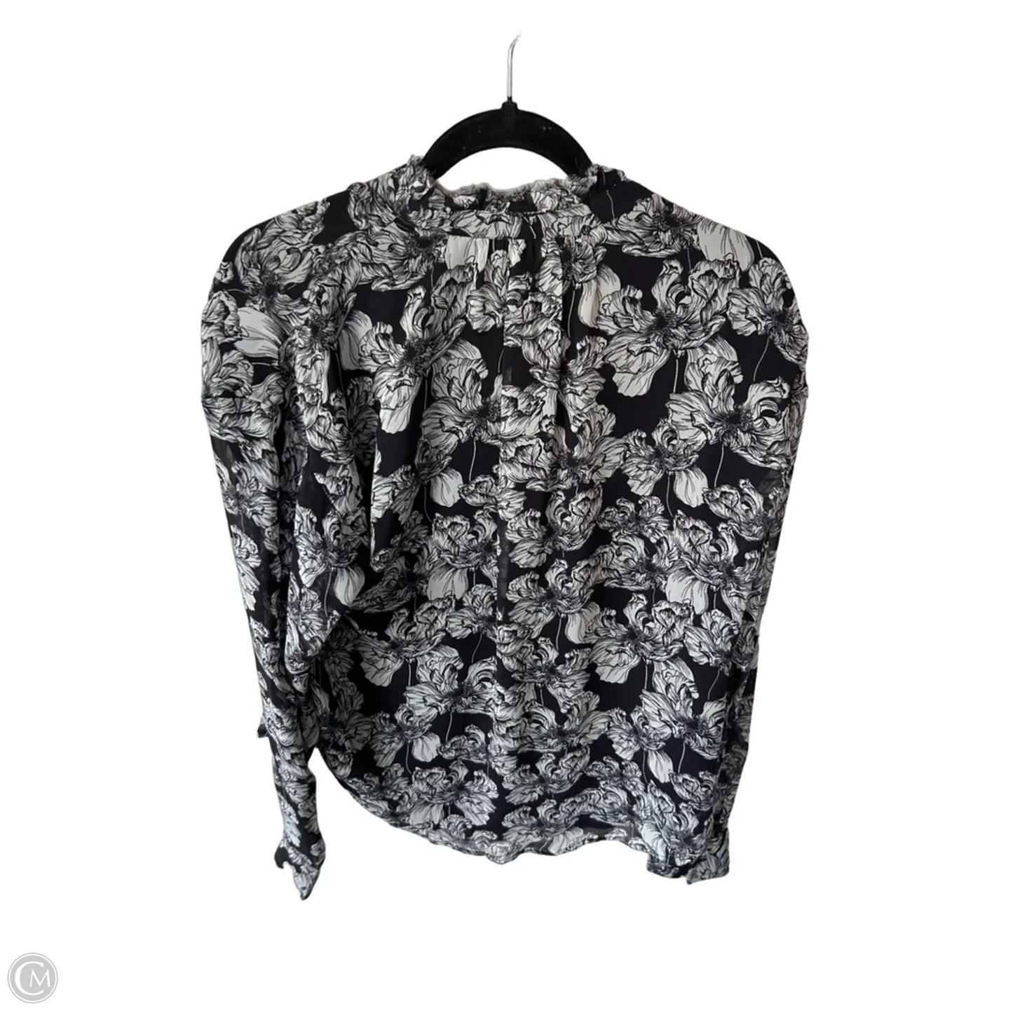 Top Long Sleeve By Pilcro In Black & White, Size: S