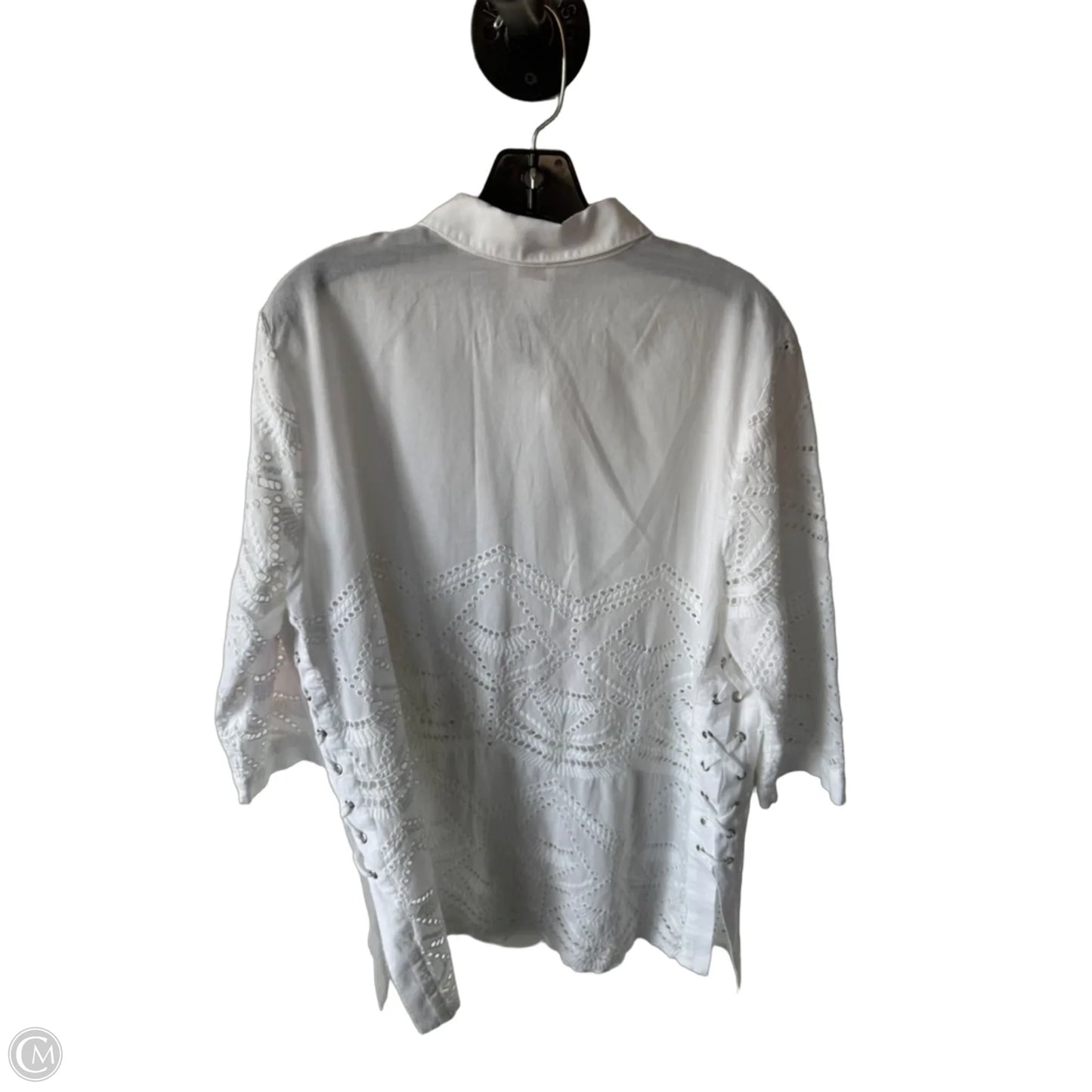 Tunic 3/4 Sleeve By Chicos In White, Size: Xl