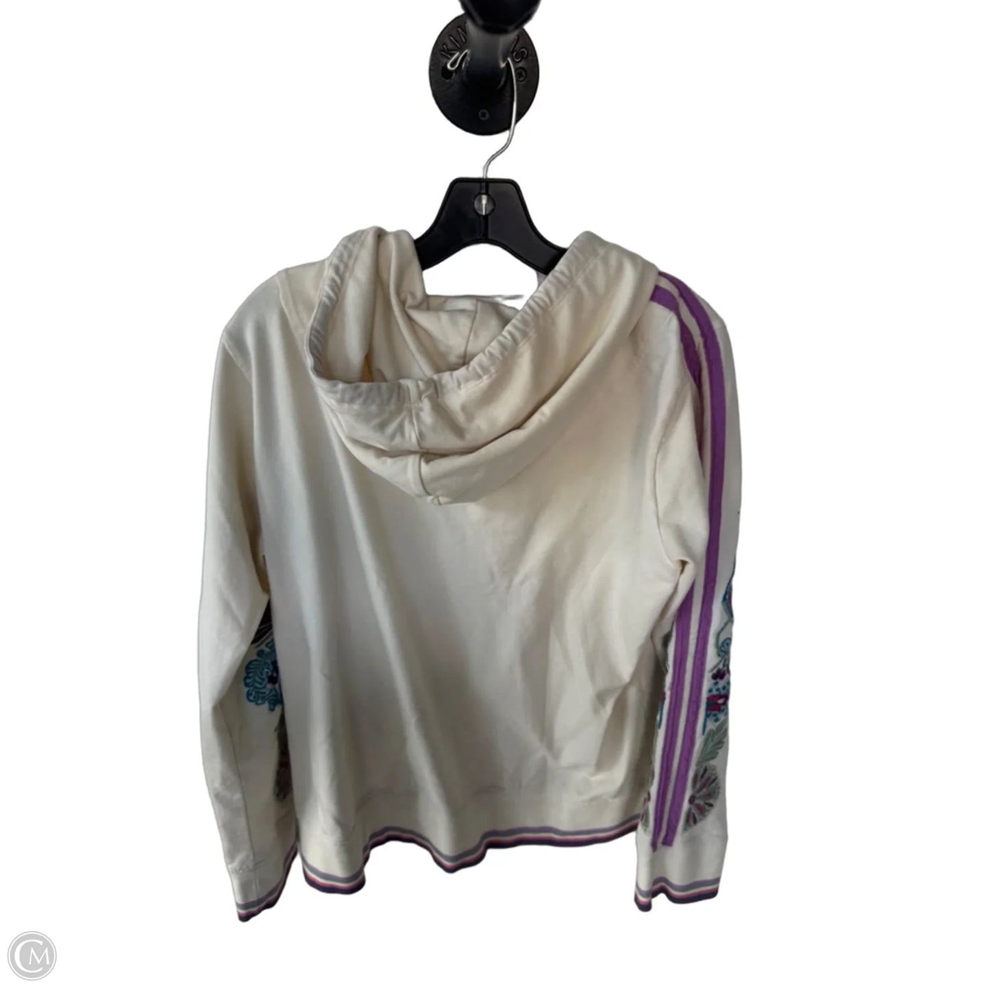 Jacket Designer By Johnny Was In Cream & Purple, Size: L
