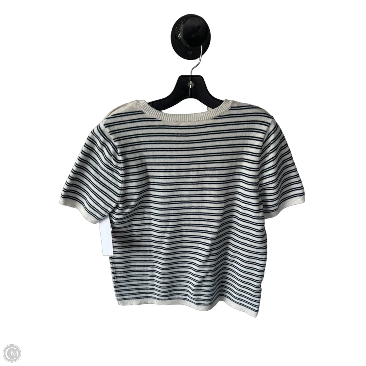 Sweater Short Sleeve By Ann Taylor In Blue & White, Size: L