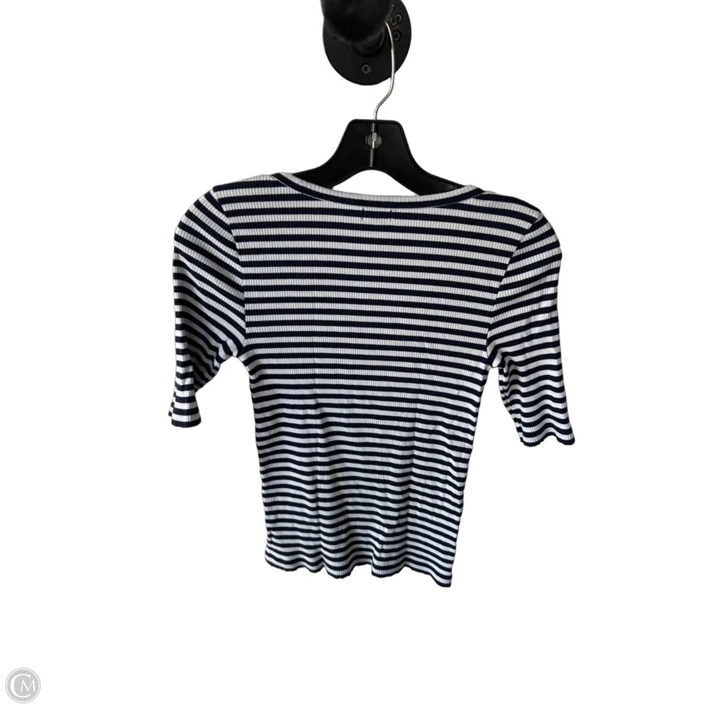Top Short Sleeve By Faherty In Blue & White, Size: S