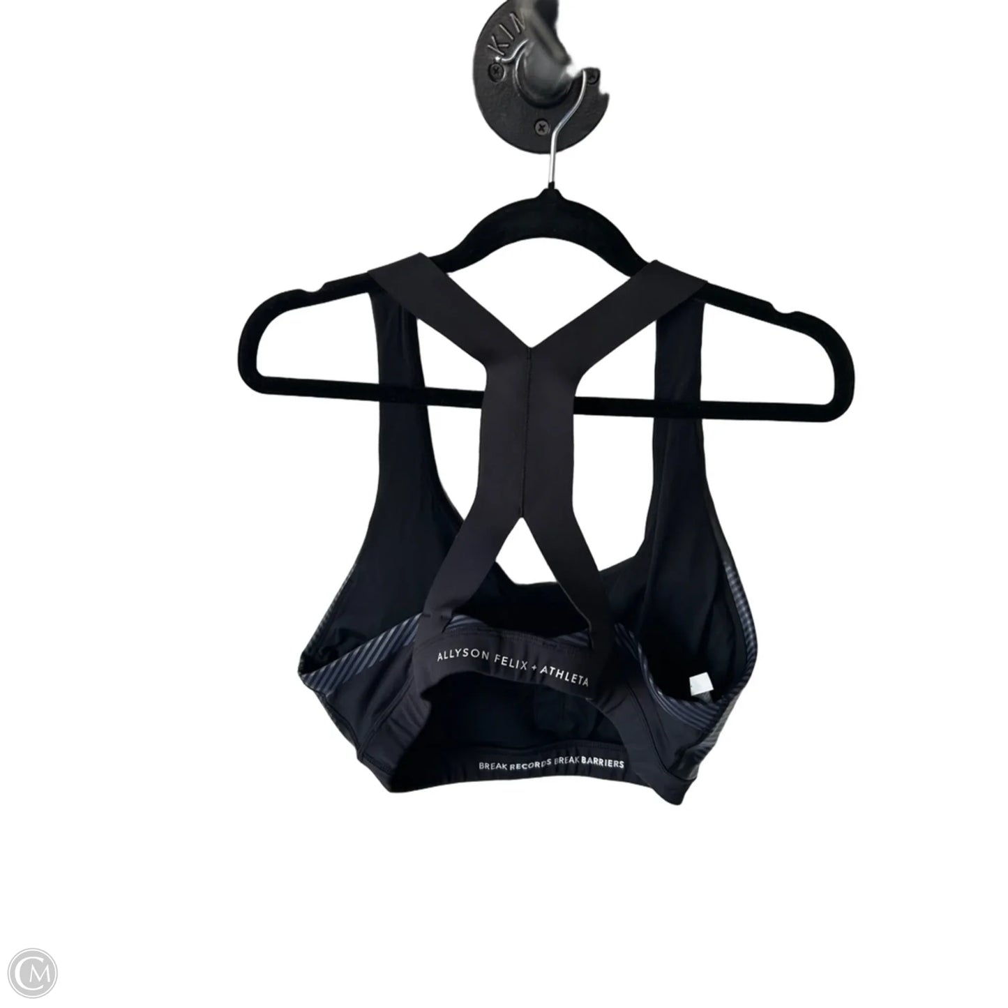 Athletic Bra By Athleta In Black & Blue, Size: L