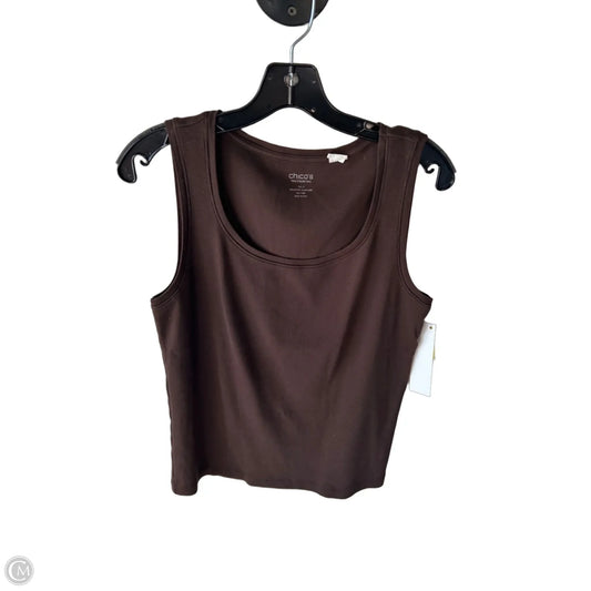 Top Sleeveless Basic By Chicos In Brown, Size: L