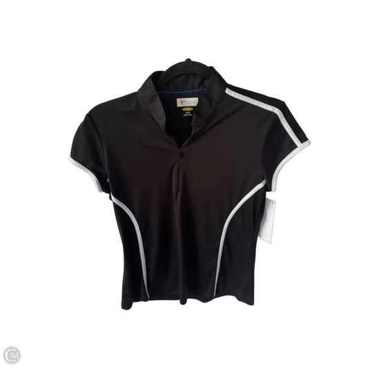 Athletic Top Short Sleeve By Greg Norman In Black & White, Size: M