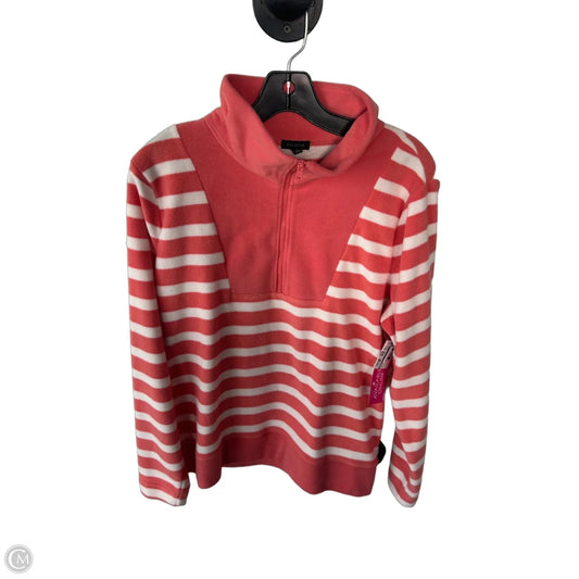 Sweater By Talbots In Orange & White, Size: L