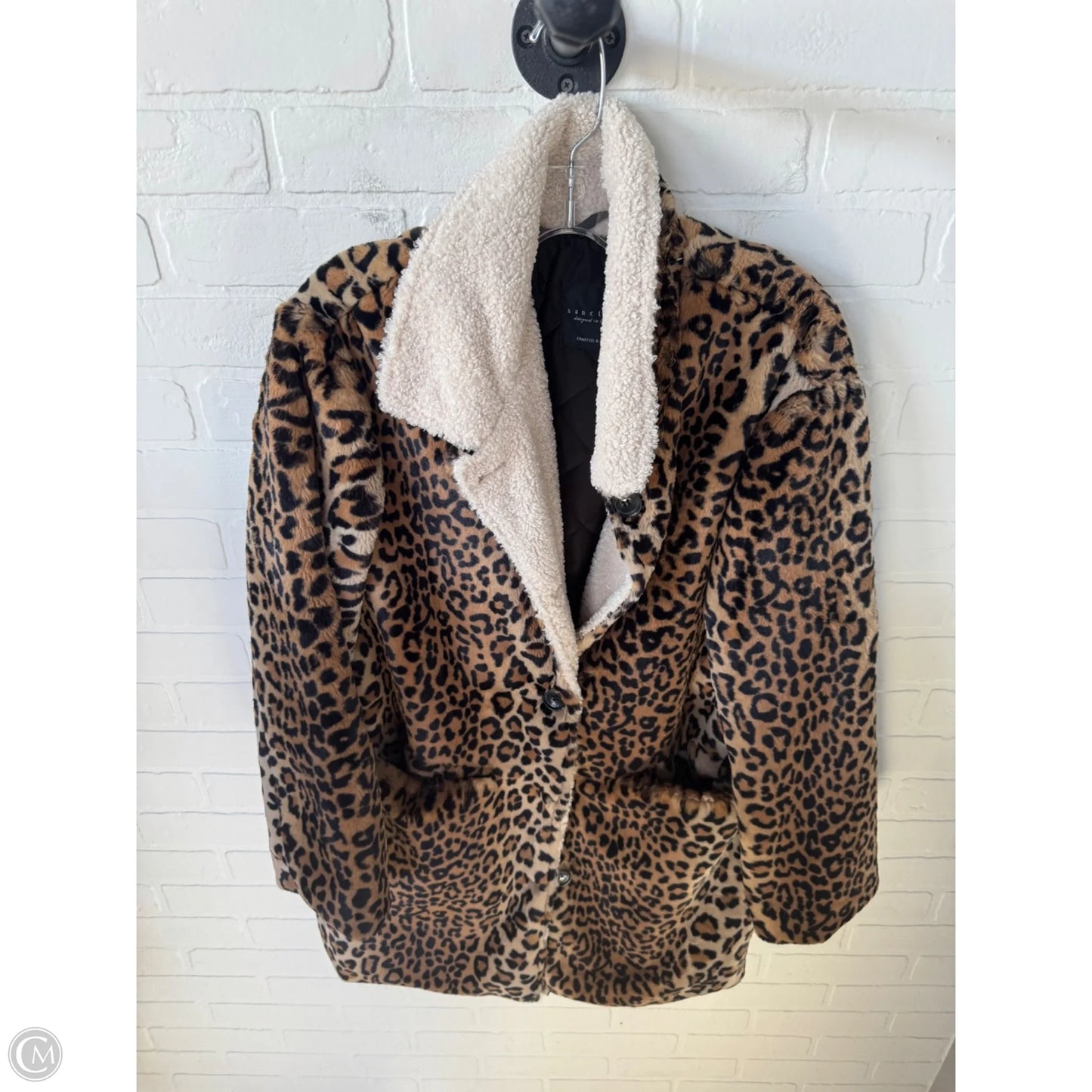 Coat Faux Fur & Sherpa By Sanctuary In Black & Brown, Size: S