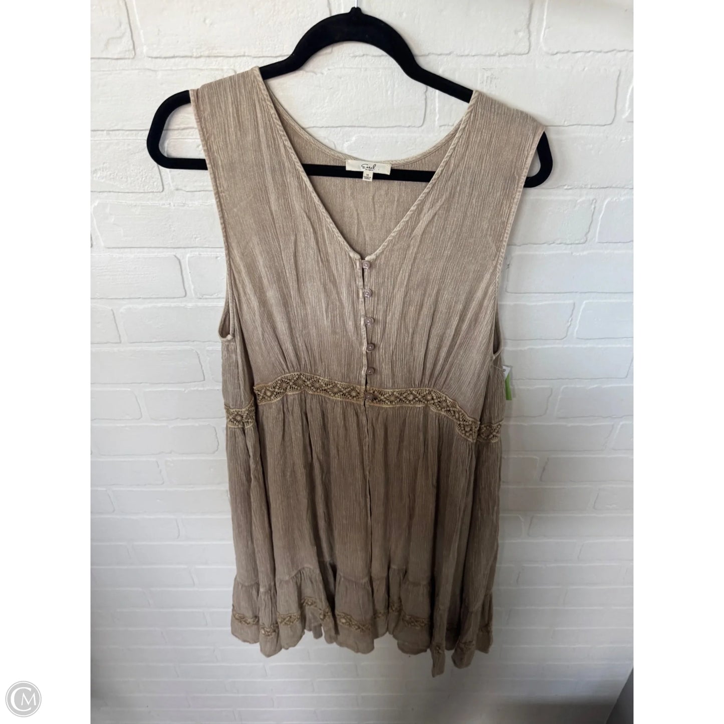 Tunic Sleeveless By Easel In Tan, Size: M
