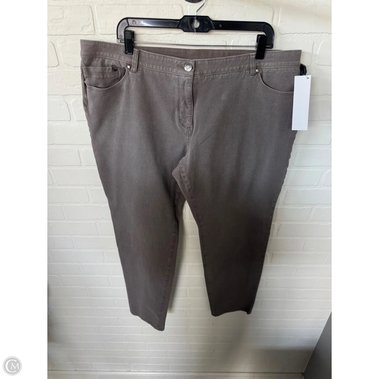 Jeans Straight By Chicos In Brown Denim, Size: 20