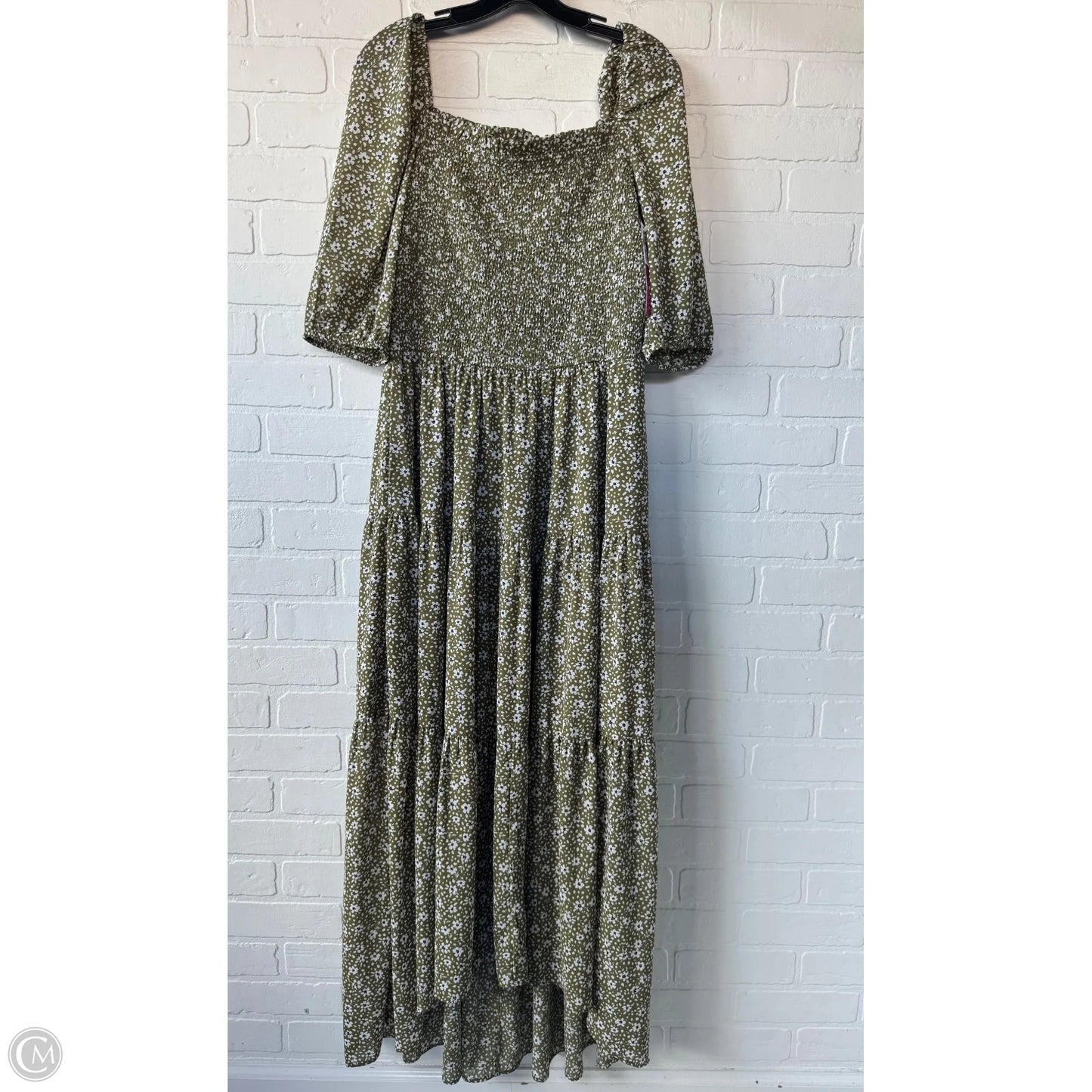 Dress Casual Maxi By Ann Taylor In Green & White, Size: S
