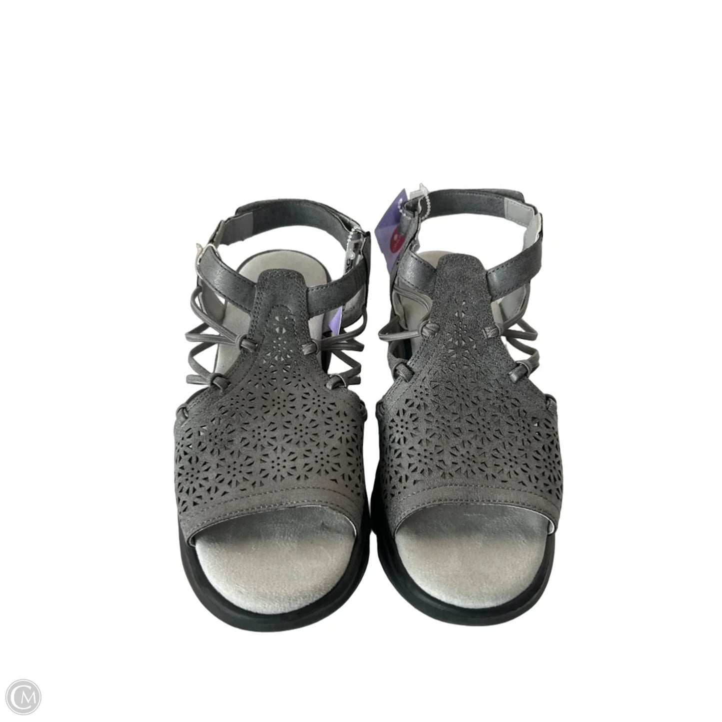 Sandals Heels Wedge By Jbu By Jambu In Grey, Size: 8