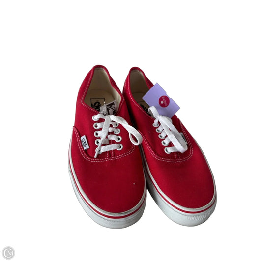 Shoes Sneakers By Vans In Red & White, Size: 8