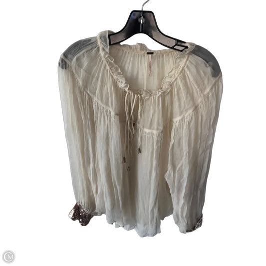 Top Long Sleeve By Free People In Cream, Size: S