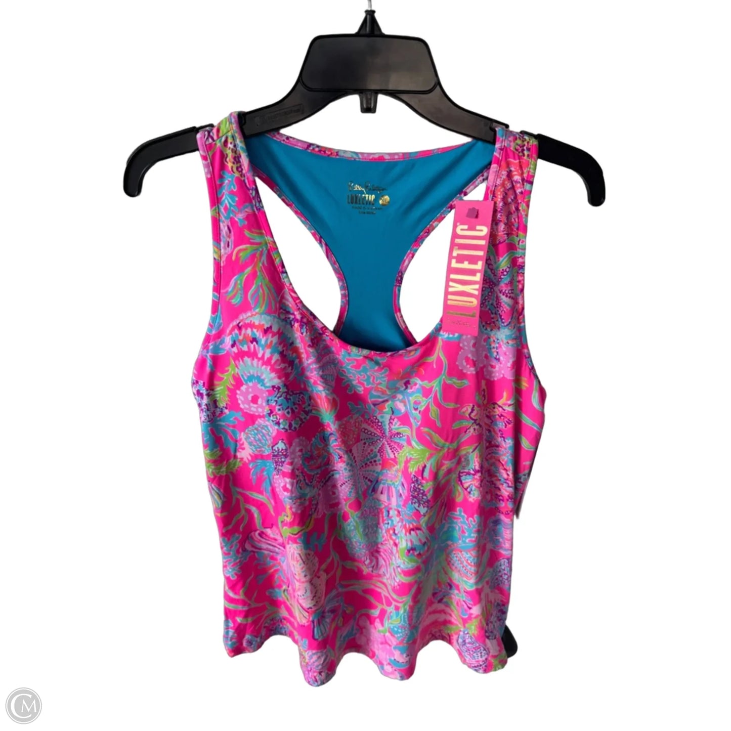 Top Sleeveless Designer By Lilly Pulitzer In Pink & Purple, Size: Xl