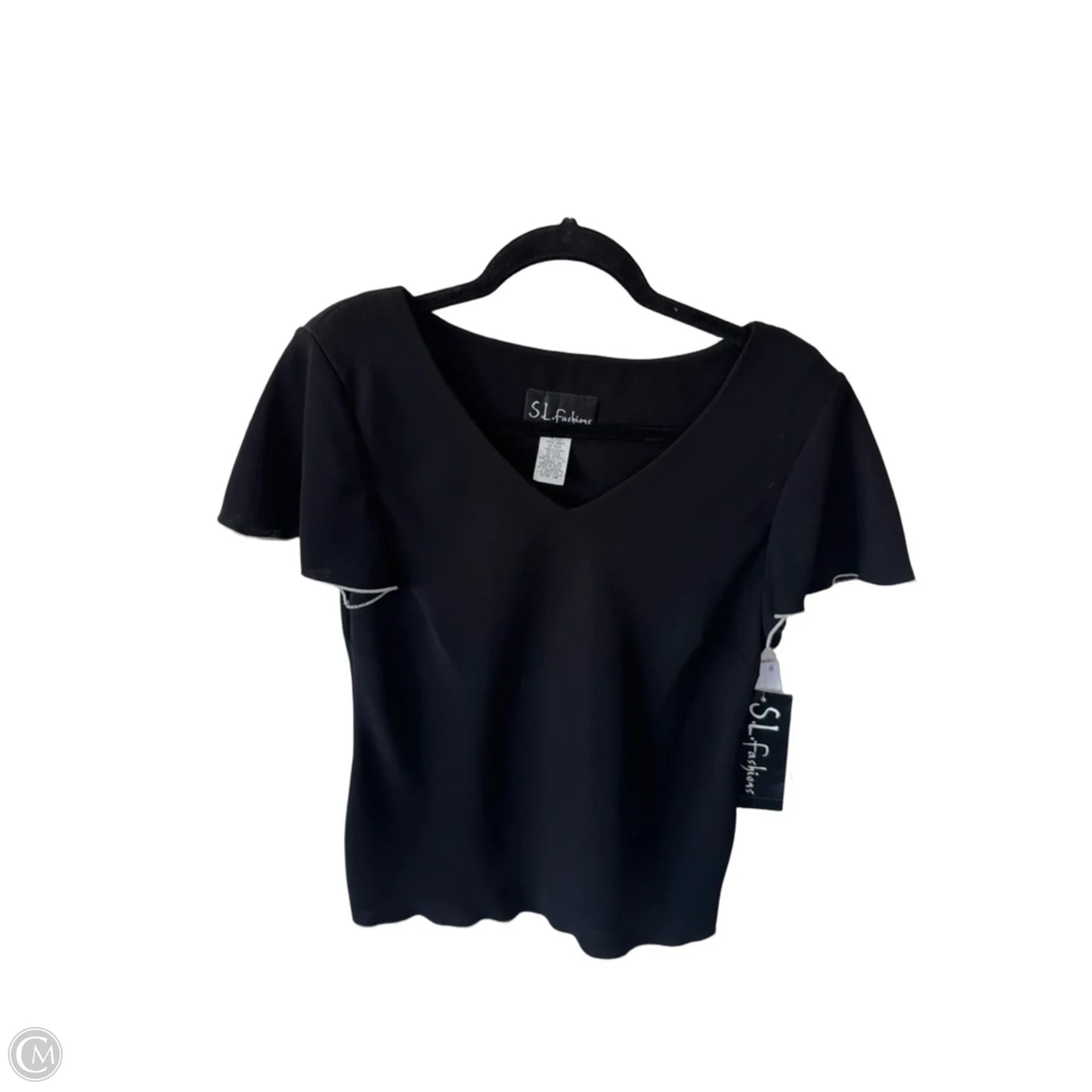 Top Short Sleeve By Sl Fashions In Black & White, Size: M