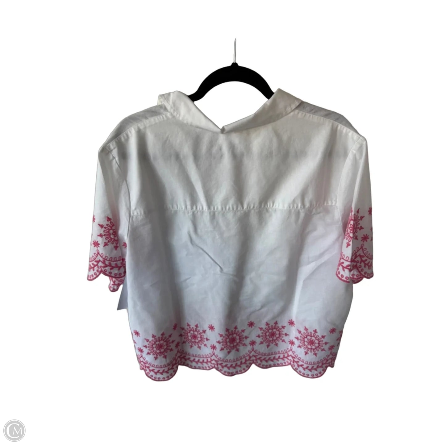 Top Short Sleeve By Talbots In White, Size: L