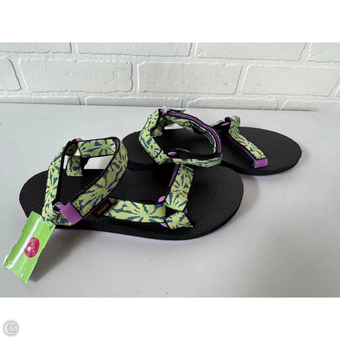 Sandals Flats By Teva In Green & Purple, Size: 8