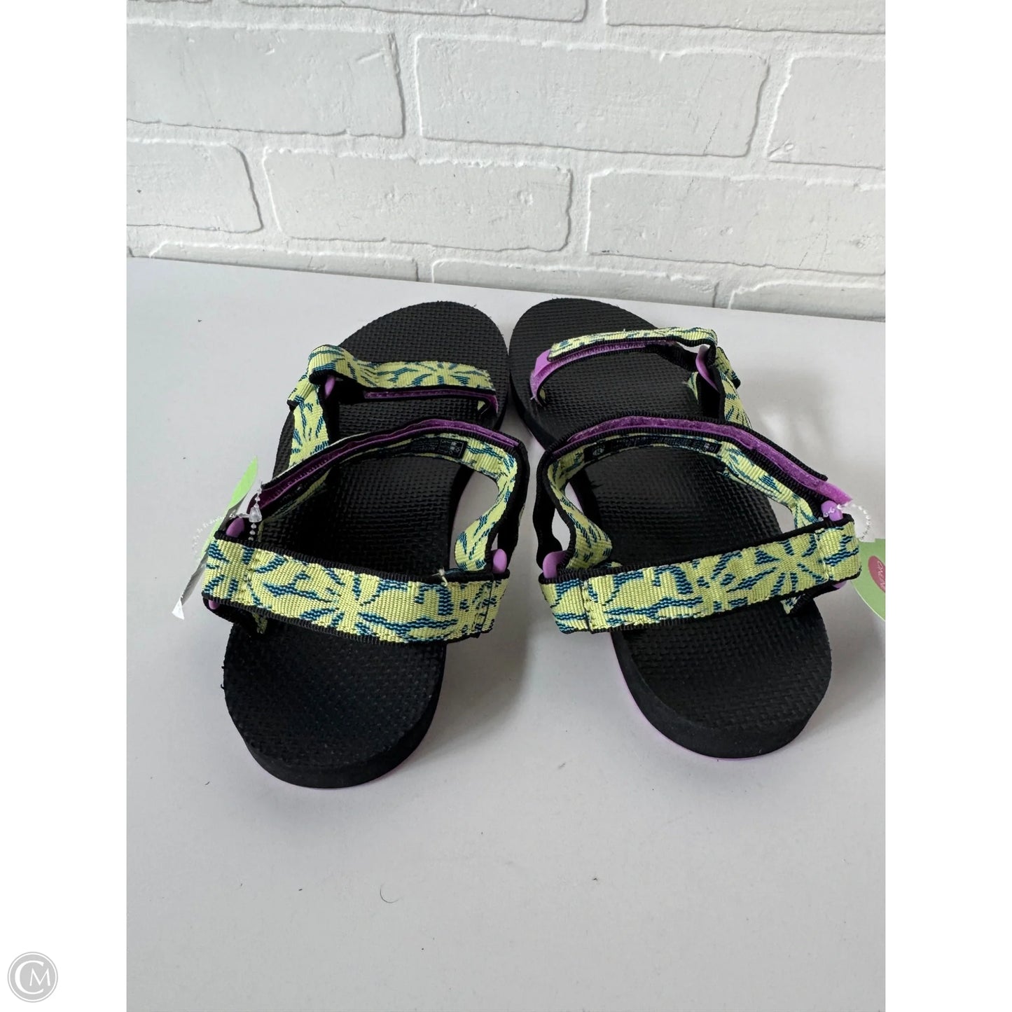 Sandals Flats By Teva In Green & Purple, Size: 8