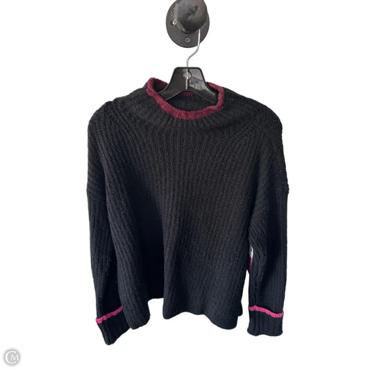 Sweater By Maeve In Black & Pink, Size: S