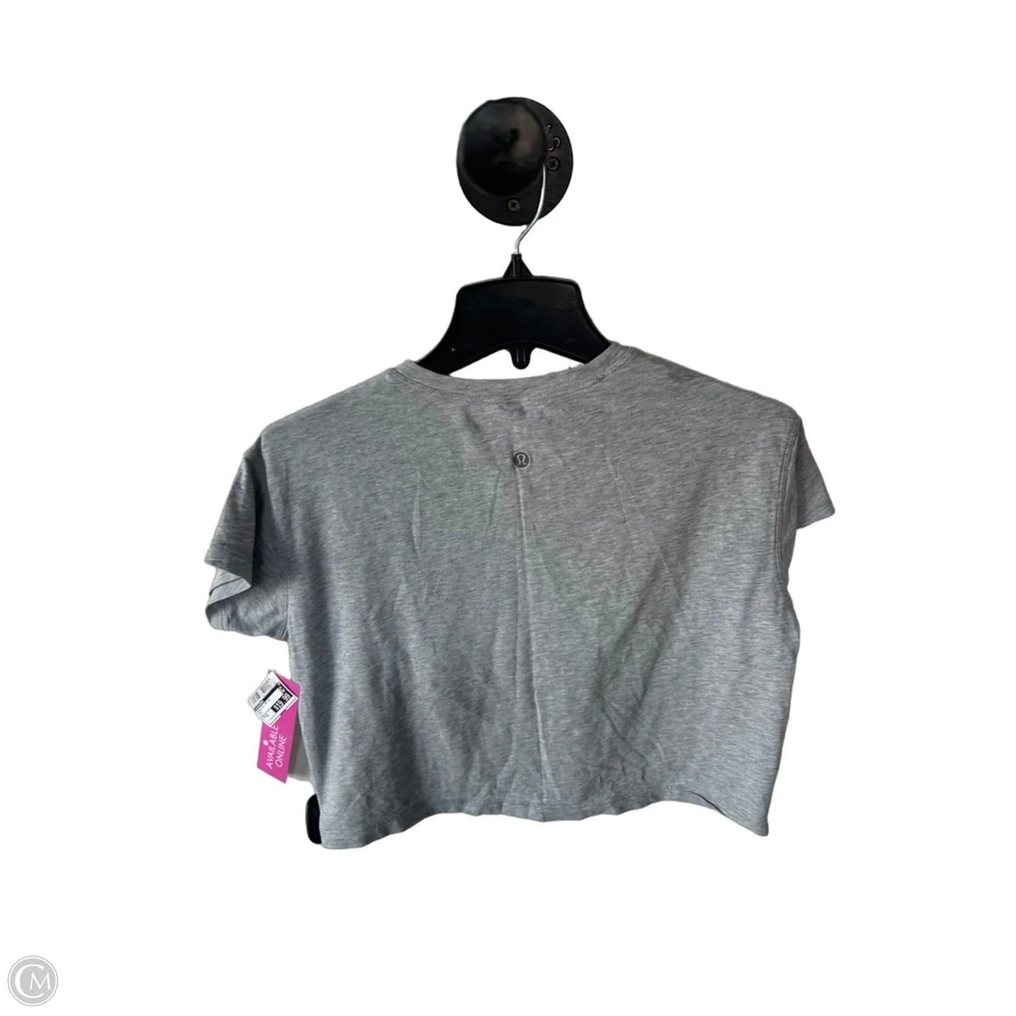 Athletic Top Short Sleeve By Lululemon In Grey, Size: Xs