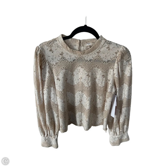 Top Long Sleeve By Dolan Left Coast In Tan, Size: M