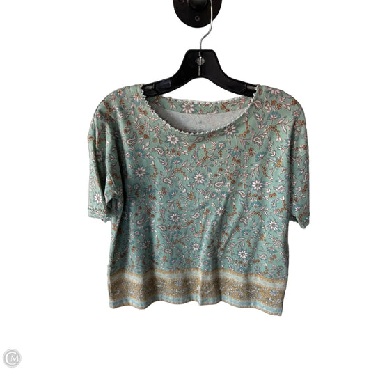 Top Short Sleeve By J. Jill In Green & Orange, Size: Sp