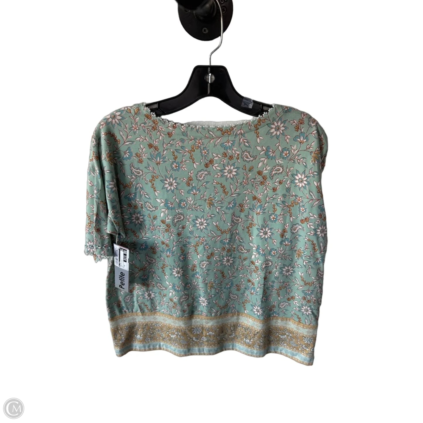 Top Short Sleeve By J. Jill In Green & Orange, Size: Sp