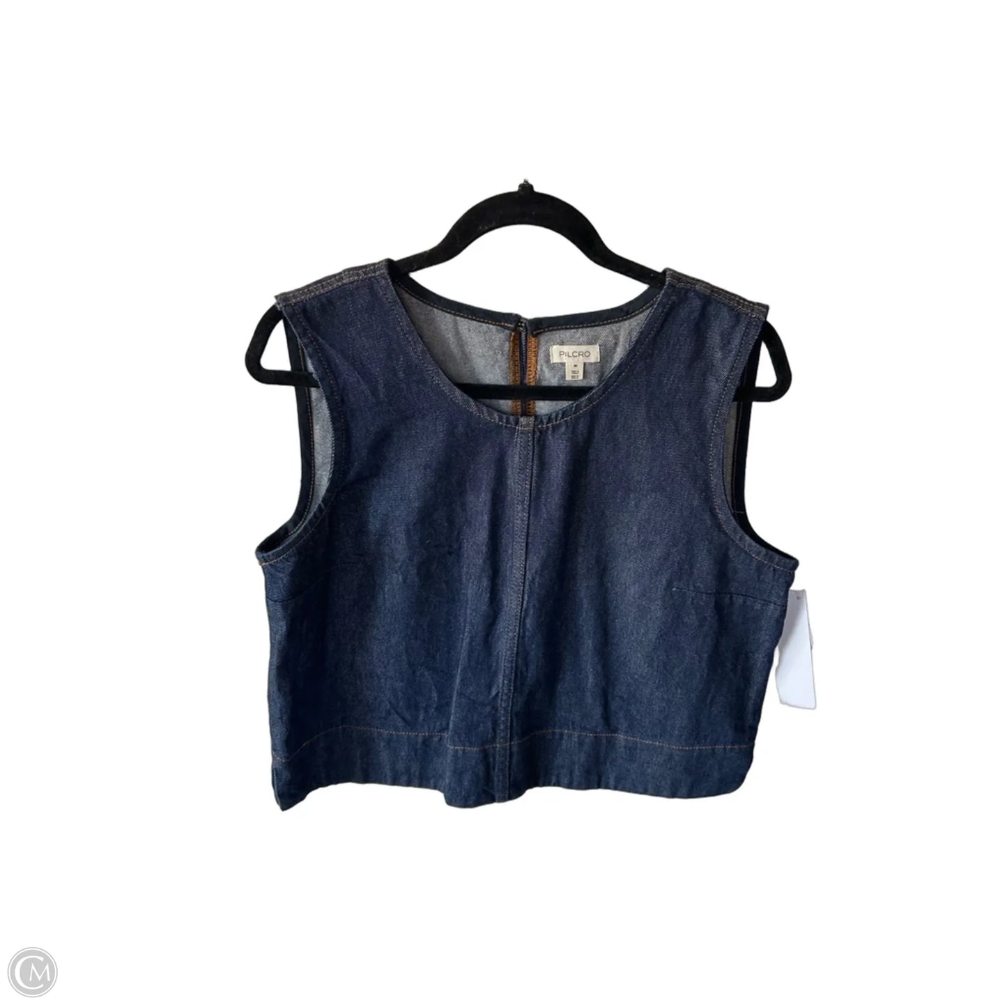 Top Sleeveless By Pilcro In Blue Denim, Size: M