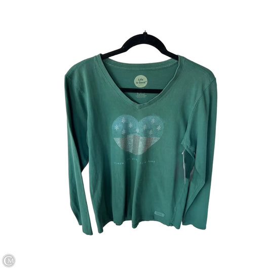 Top Long Sleeve Basic By Life Is Good In Green, Size: M