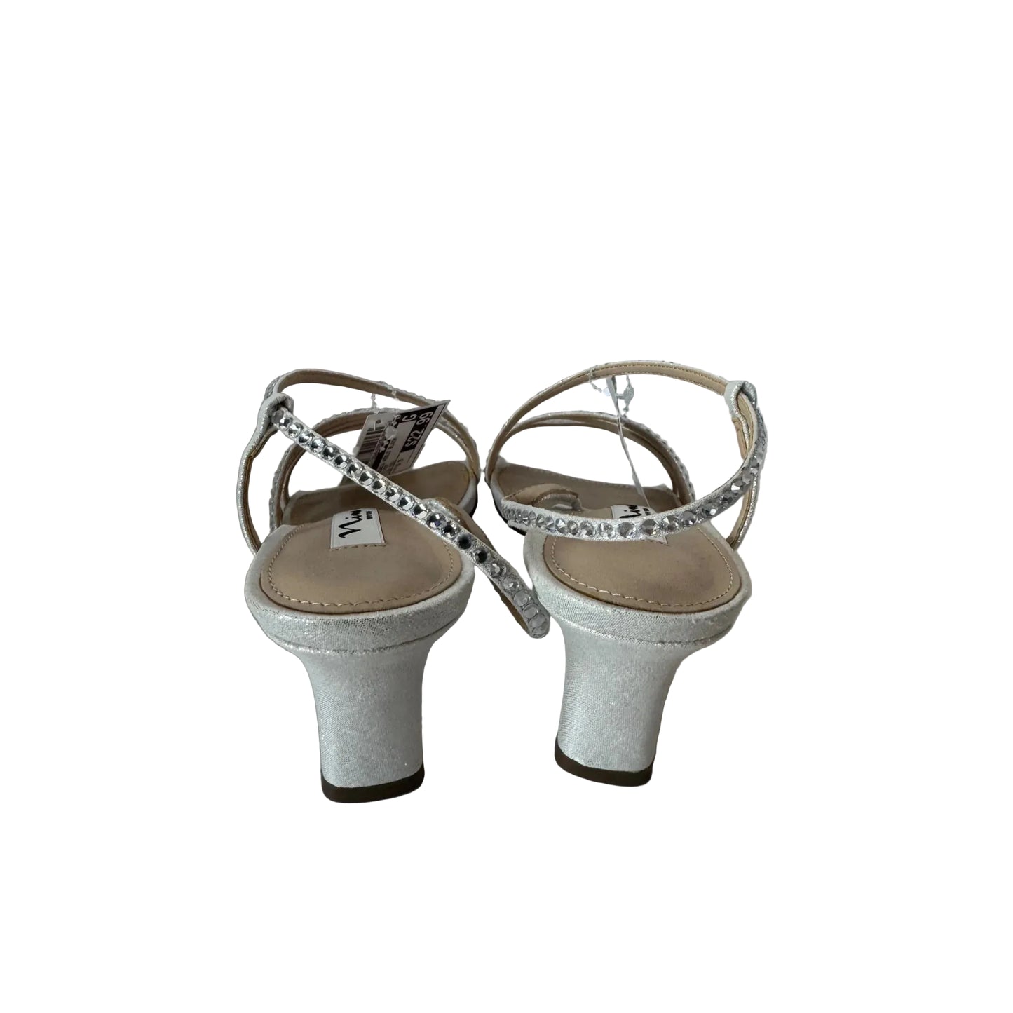 Sandals Heels Block By Nina In Silver, Size: 6.5