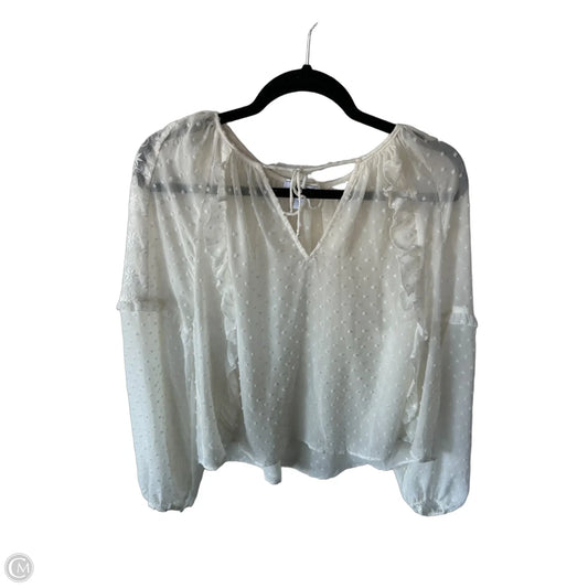 Top Long Sleeve By Express In Cream, Size: S