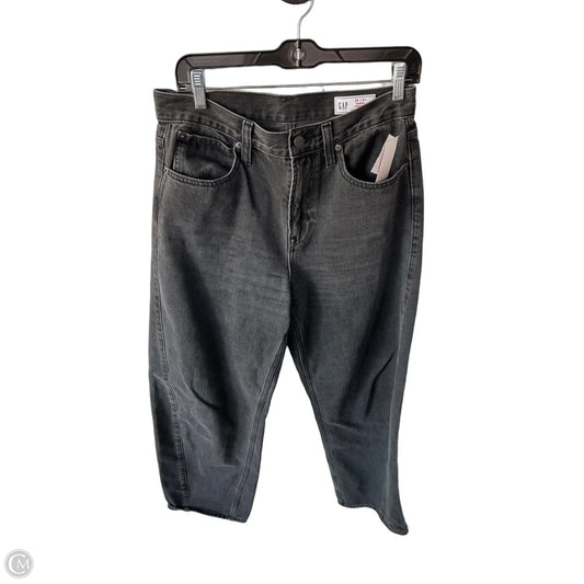 Jeans Straight By Gap In Black Denim, Size: 6