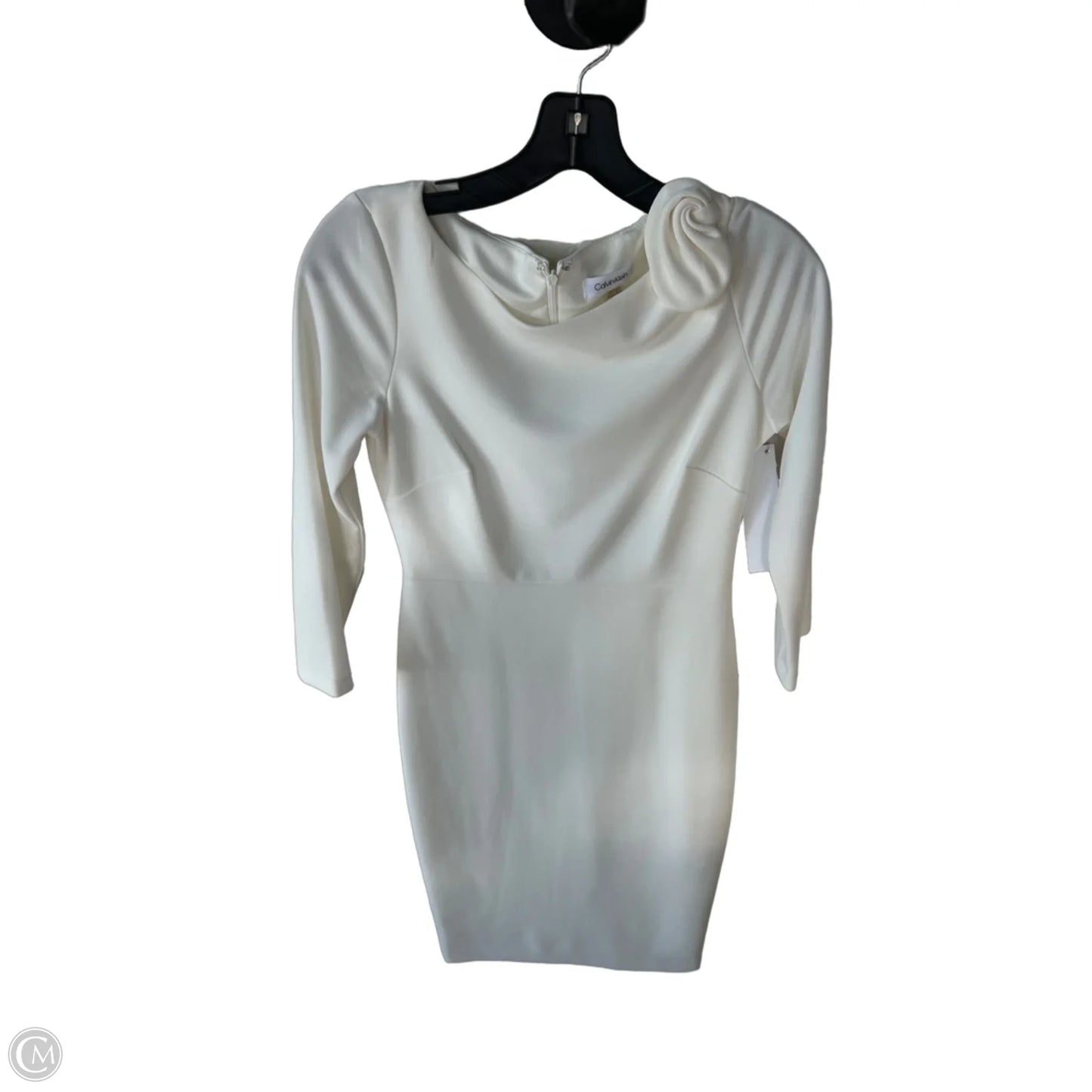 Dress Work By Calvin Klein In Ivory, Size: Xs