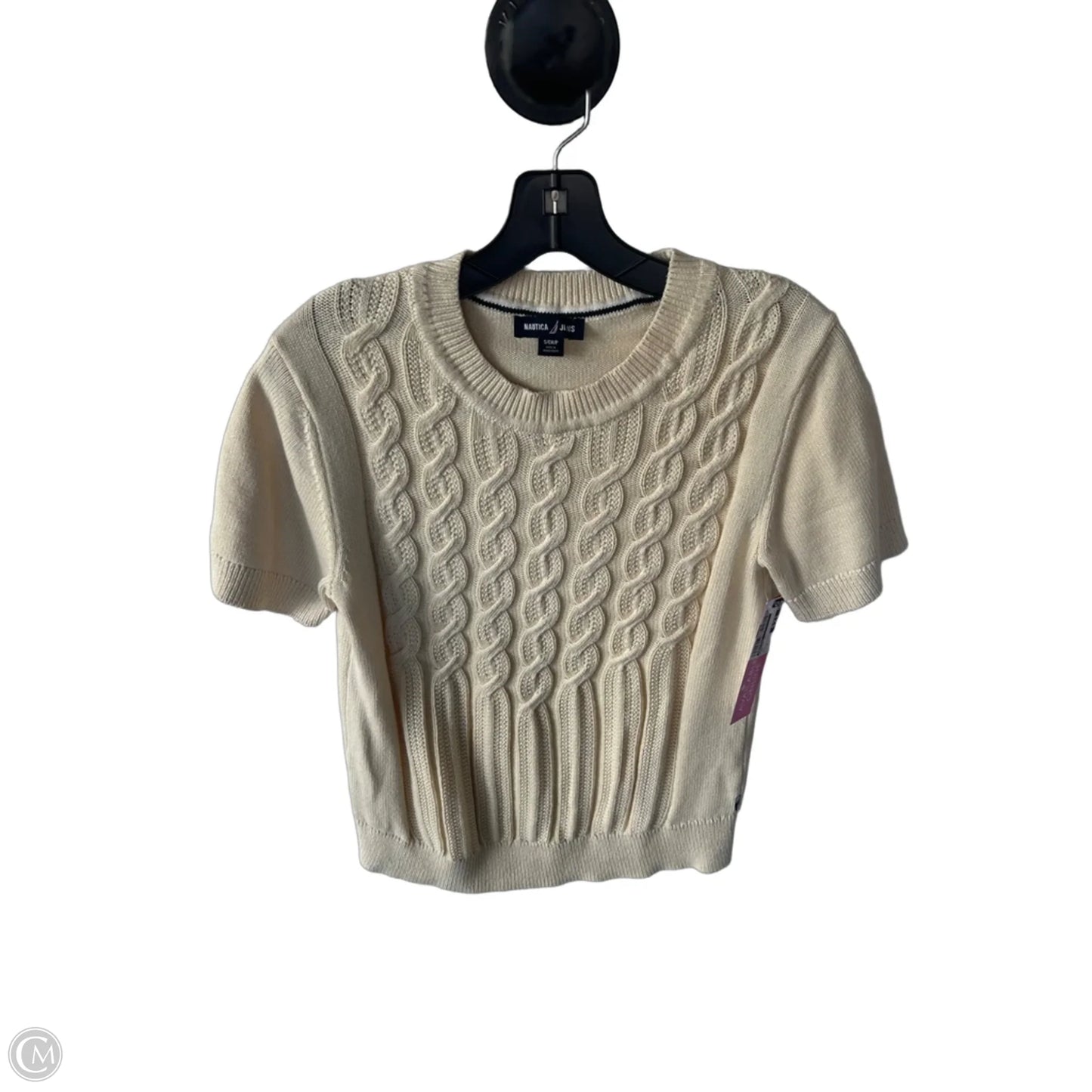 Sweater Short Sleeve By Nautica In Tan, Size: S