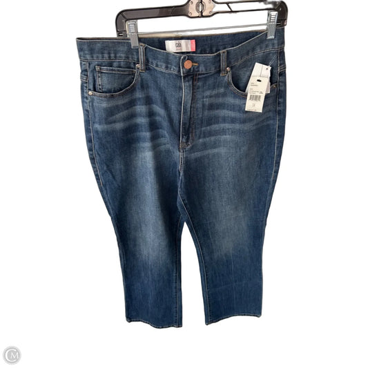 Jeans Straight By Cabi In Blue Denim, Size: 14