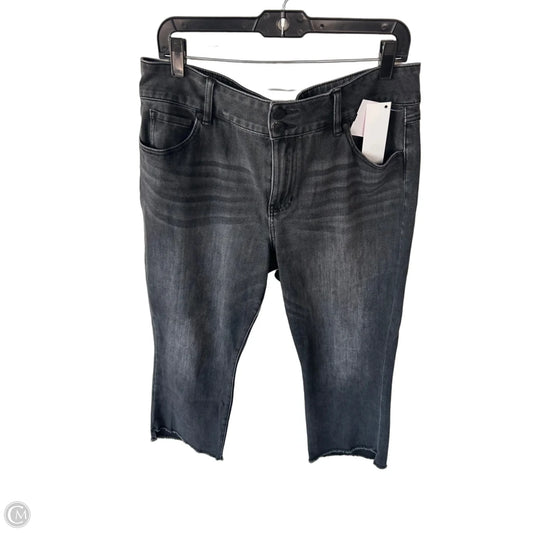 Jeans Cropped By Cabi In Grey Denim, Size: 12