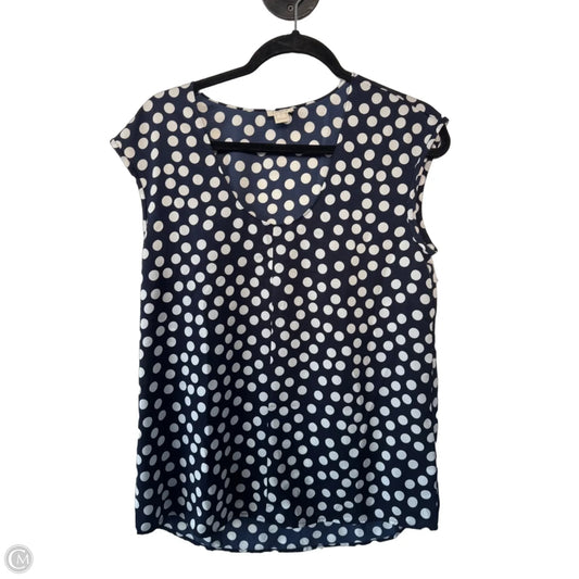 Blouse Sleeveless By J. Crew In Blue & White, Size: S