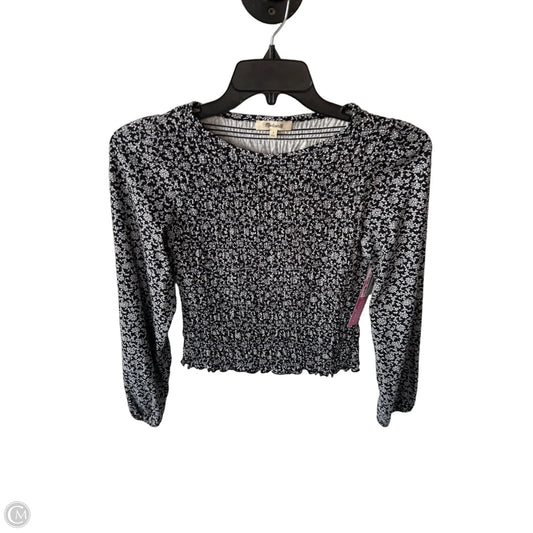 Top Long Sleeve By Madewell In Black & White, Size: S