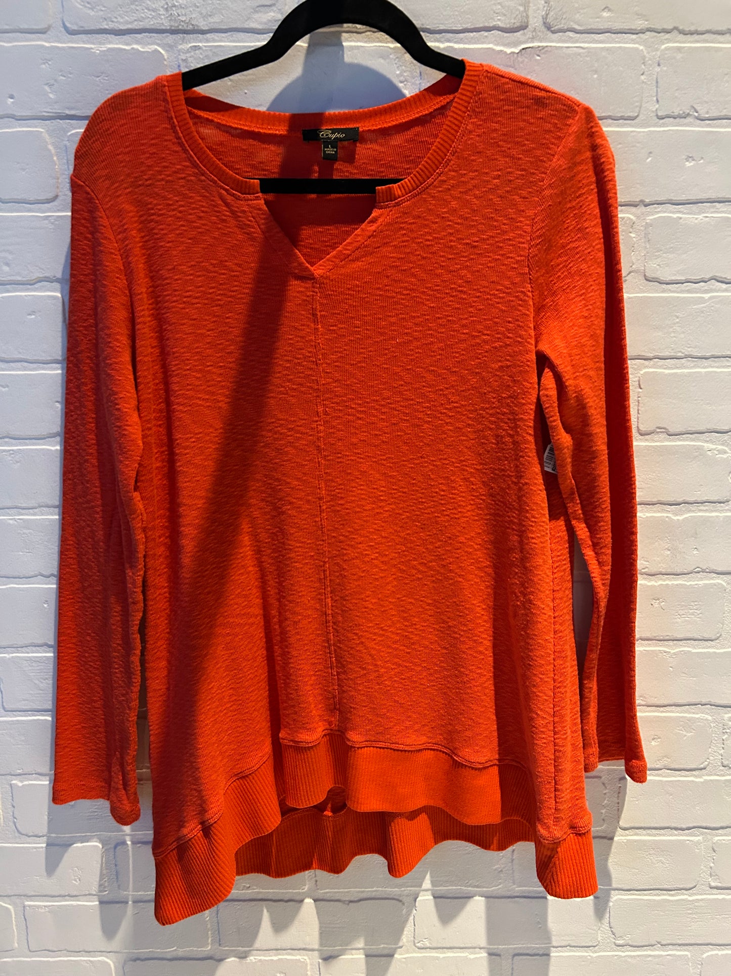 Top Long Sleeve By Cupio In Orange, Size: L