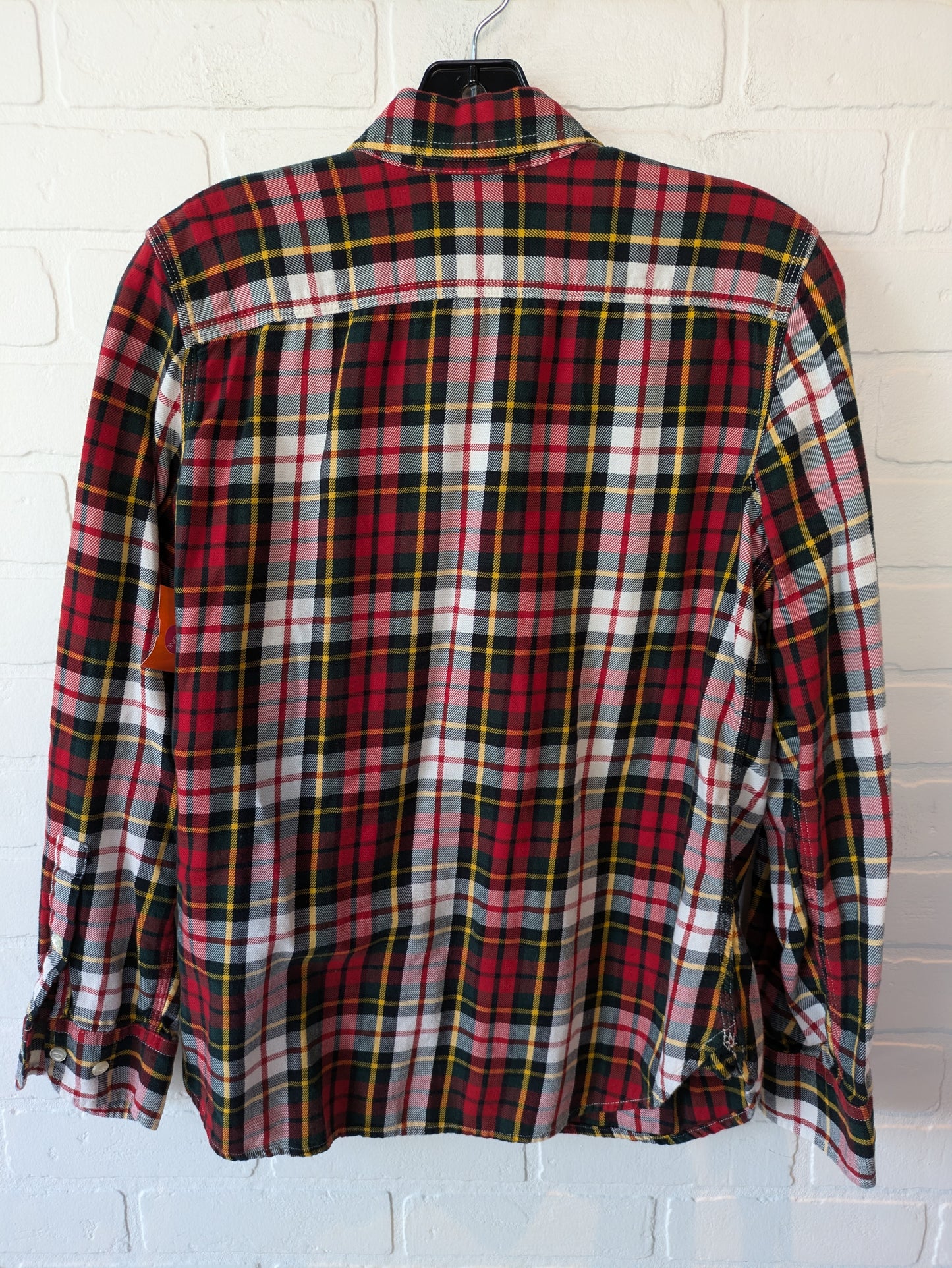 Blouse Long Sleeve By Lauren By Ralph Lauren In Plaid Pattern, Size: S