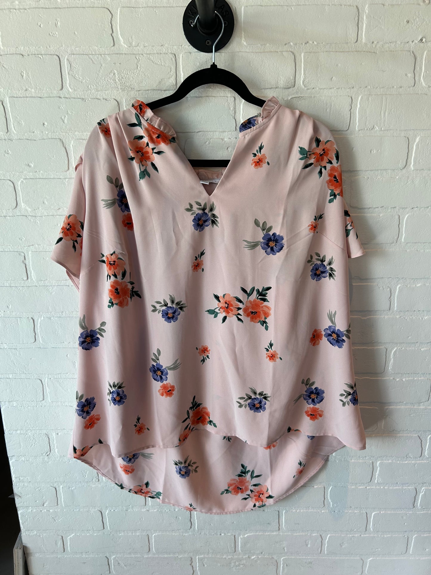 Blouse Short Sleeve By 41 Hawthorn In Peach, Size: 2x