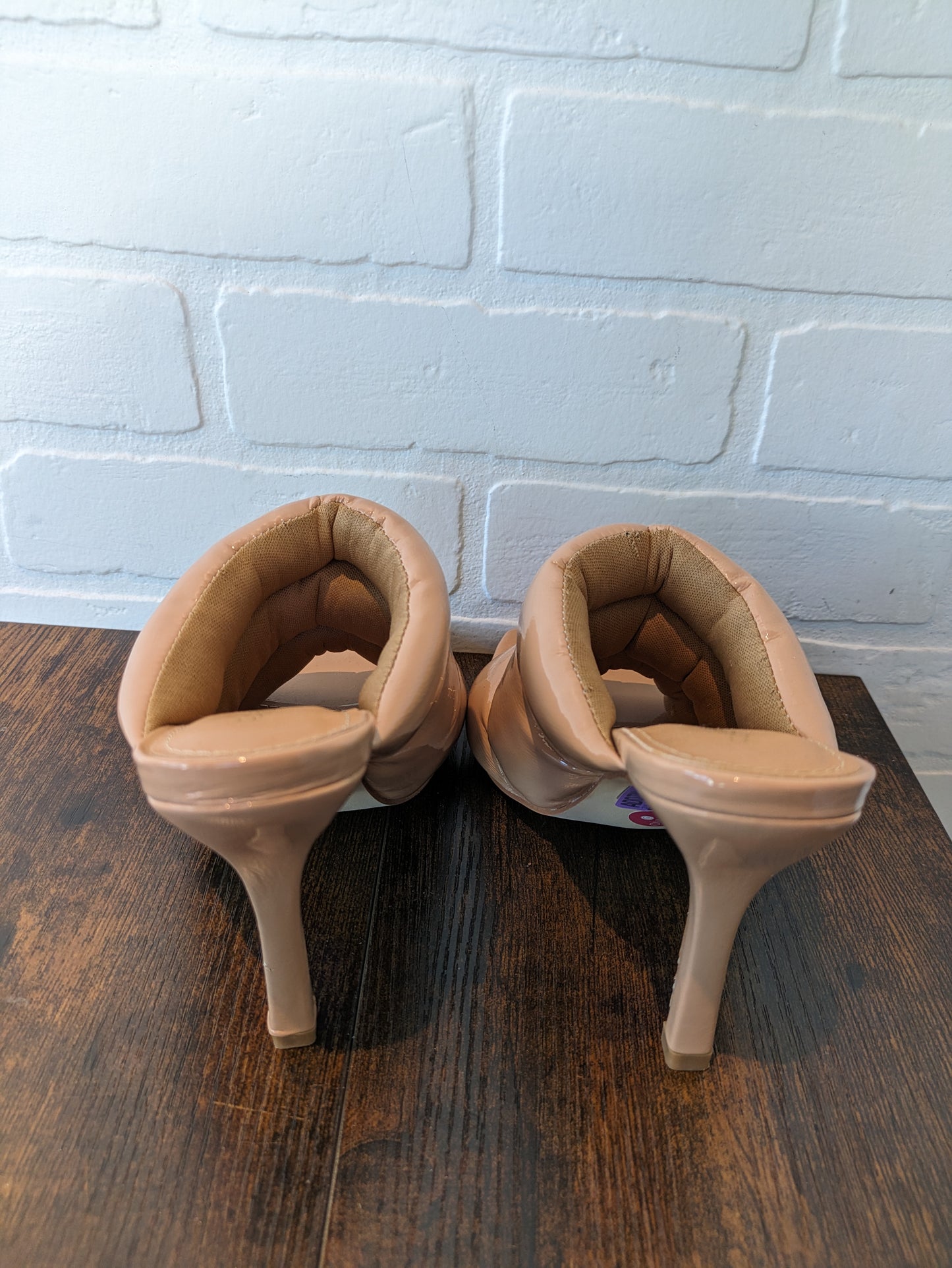 Tan Sandals Heels Stiletto Fashion Nova, Size 8