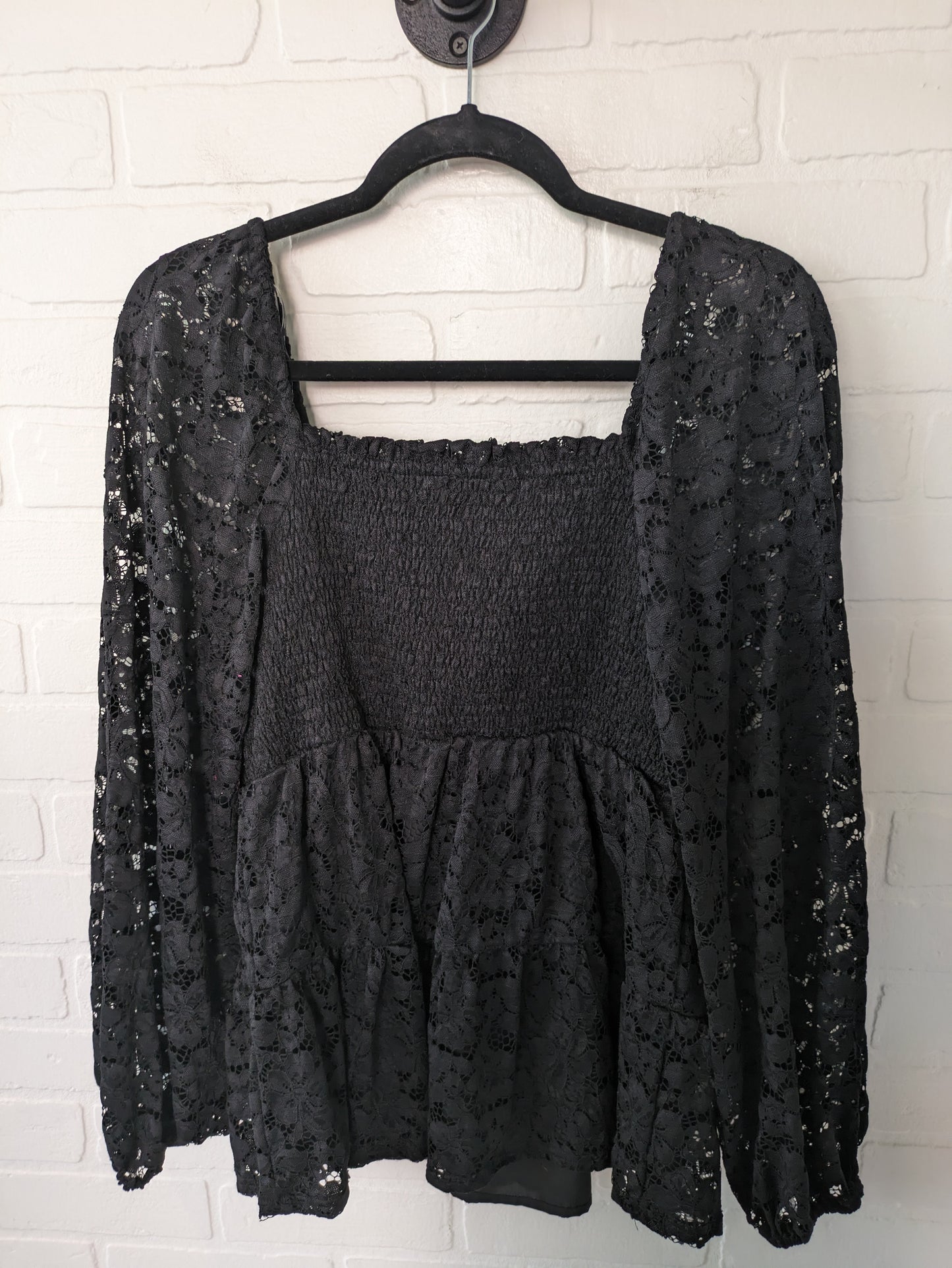 Black Blouse Long Sleeve Andree By Unit, Size M