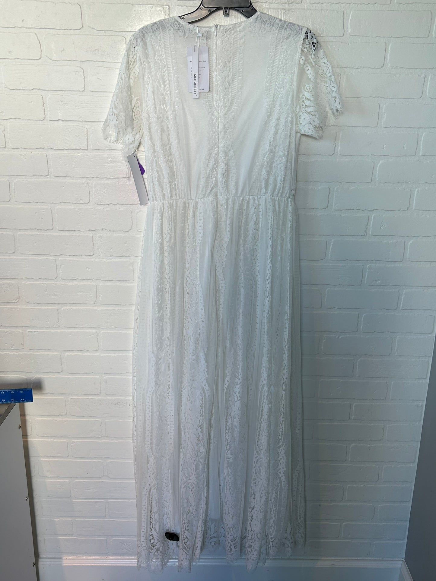 White Dress Casual Maxi Merokeety, Size L