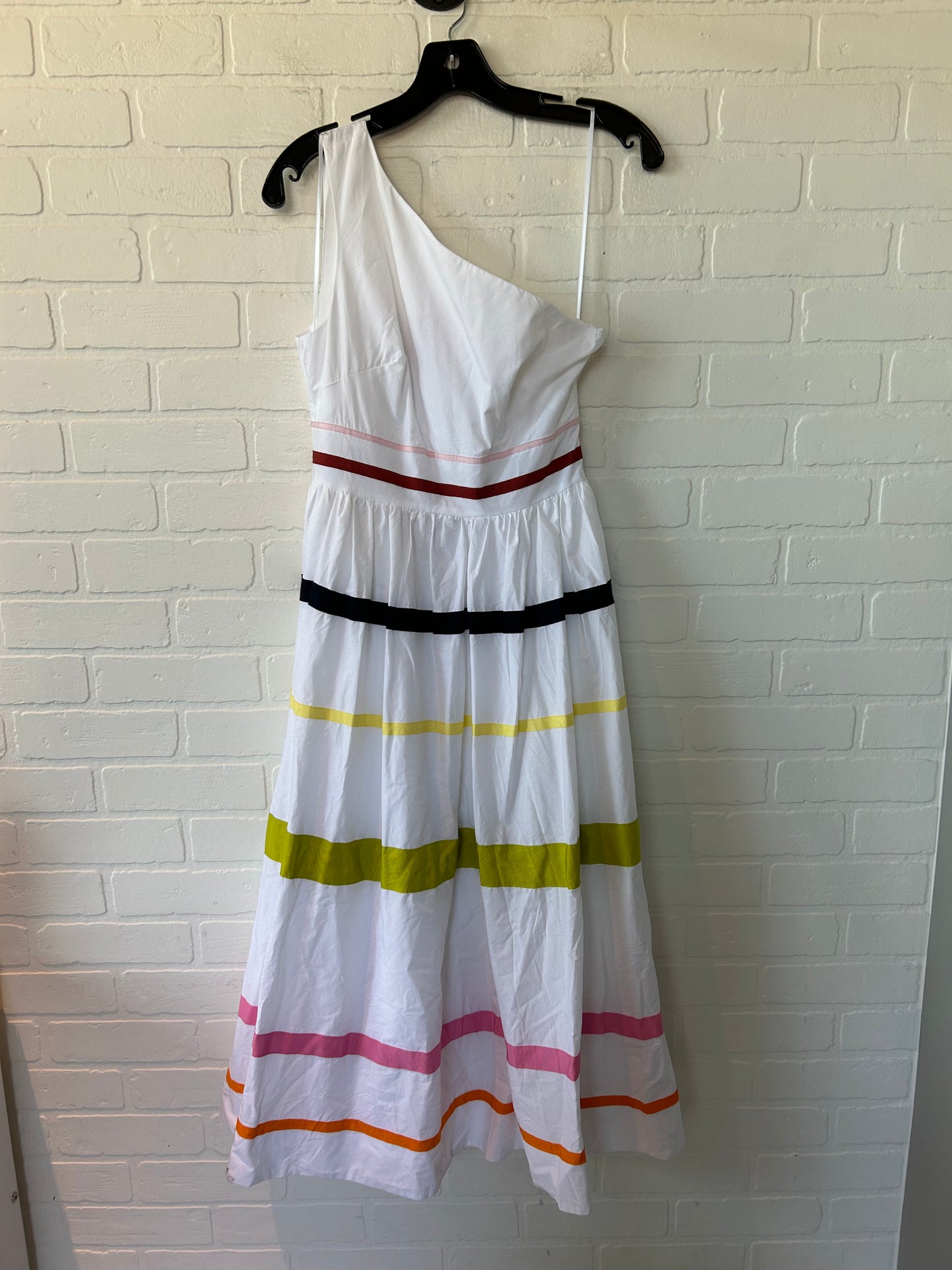 White & Yellow Dress Casual Midi J. Crew, Size Xs