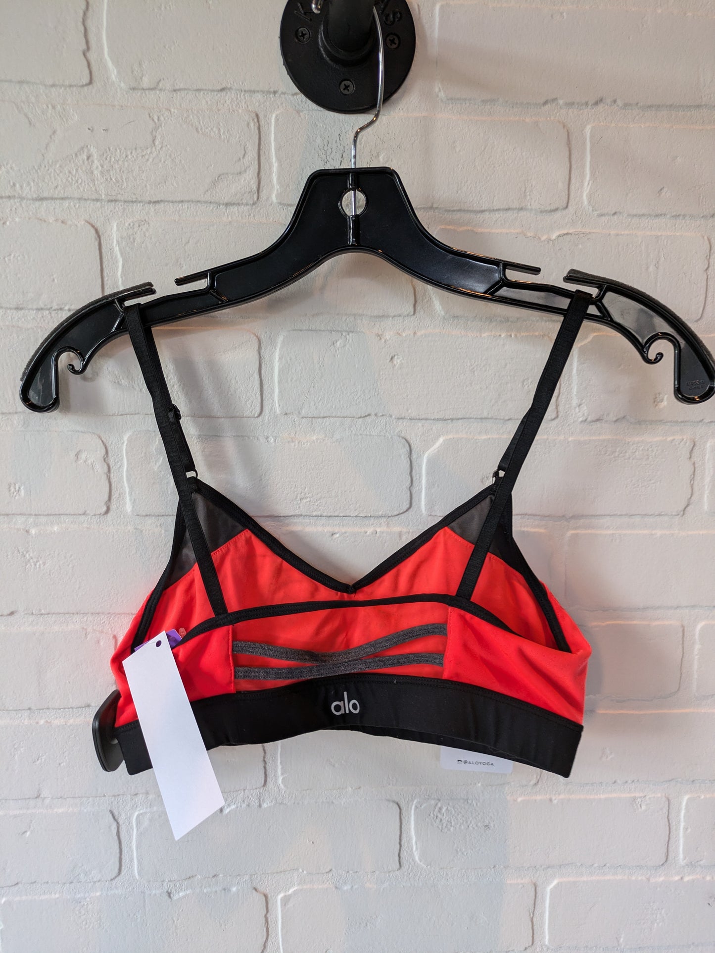 Black & Orange Athletic Bra Alo, Size Xs