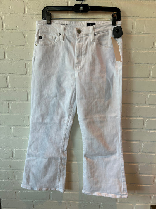 White Denim Jeans Cropped Adriano Goldschmied, Size 8