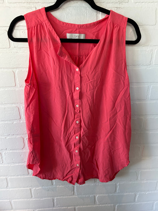 Top Sleeveless By Loft In Peach, Size: M