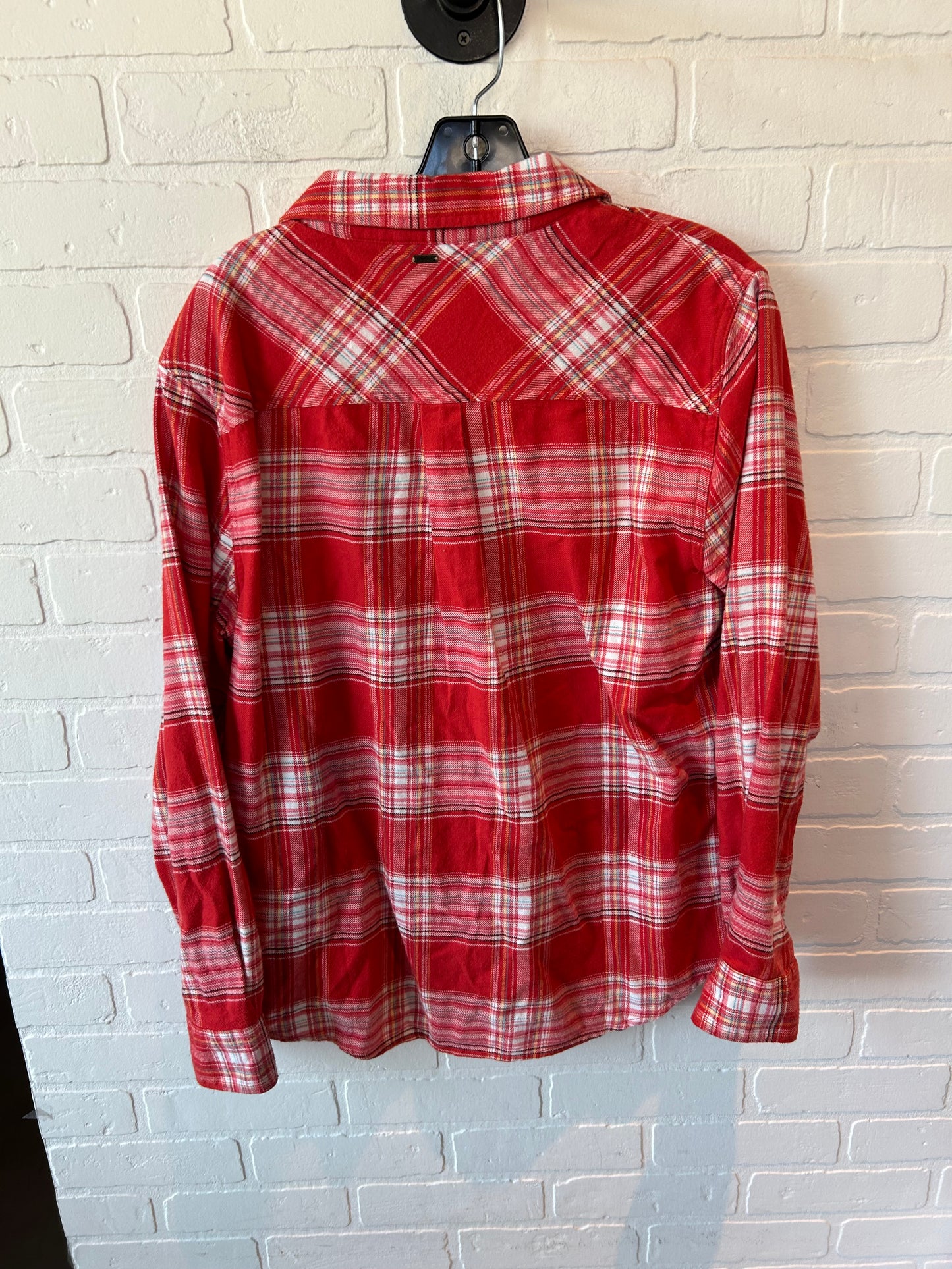 Top Long Sleeve By Oneill In Red & White, Size: M