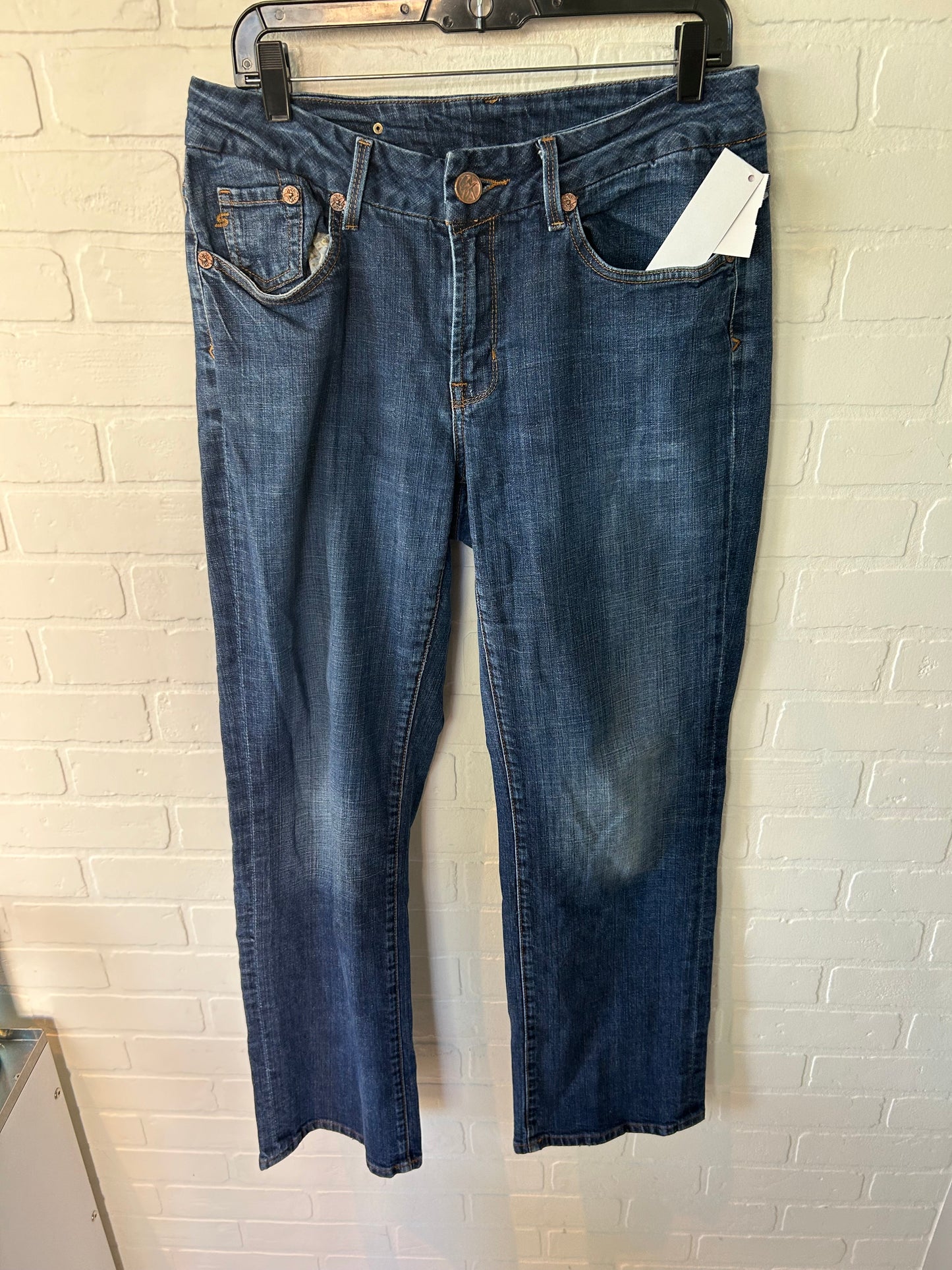 Jeans Boot Cut By Seven 7 In Blue Denim, Size: 14