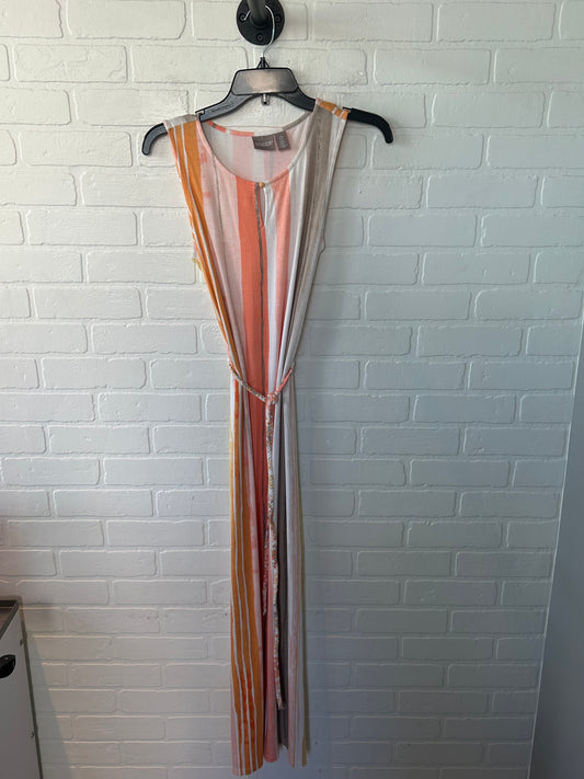 Dress Casual Maxi By Chicos In Tan & White, Size: S